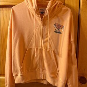 American Eagle Peach-Orange Zip Hoodie